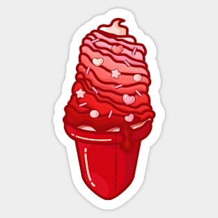 Love Valentine Ice Cream Cone Clipart Sticker